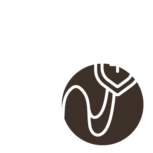 A simple line drawing of a tooth with a shield icon featuring a plus sign over it, indicating dental health or protection, like the care a veterinarian provides for animal dental wellness.
